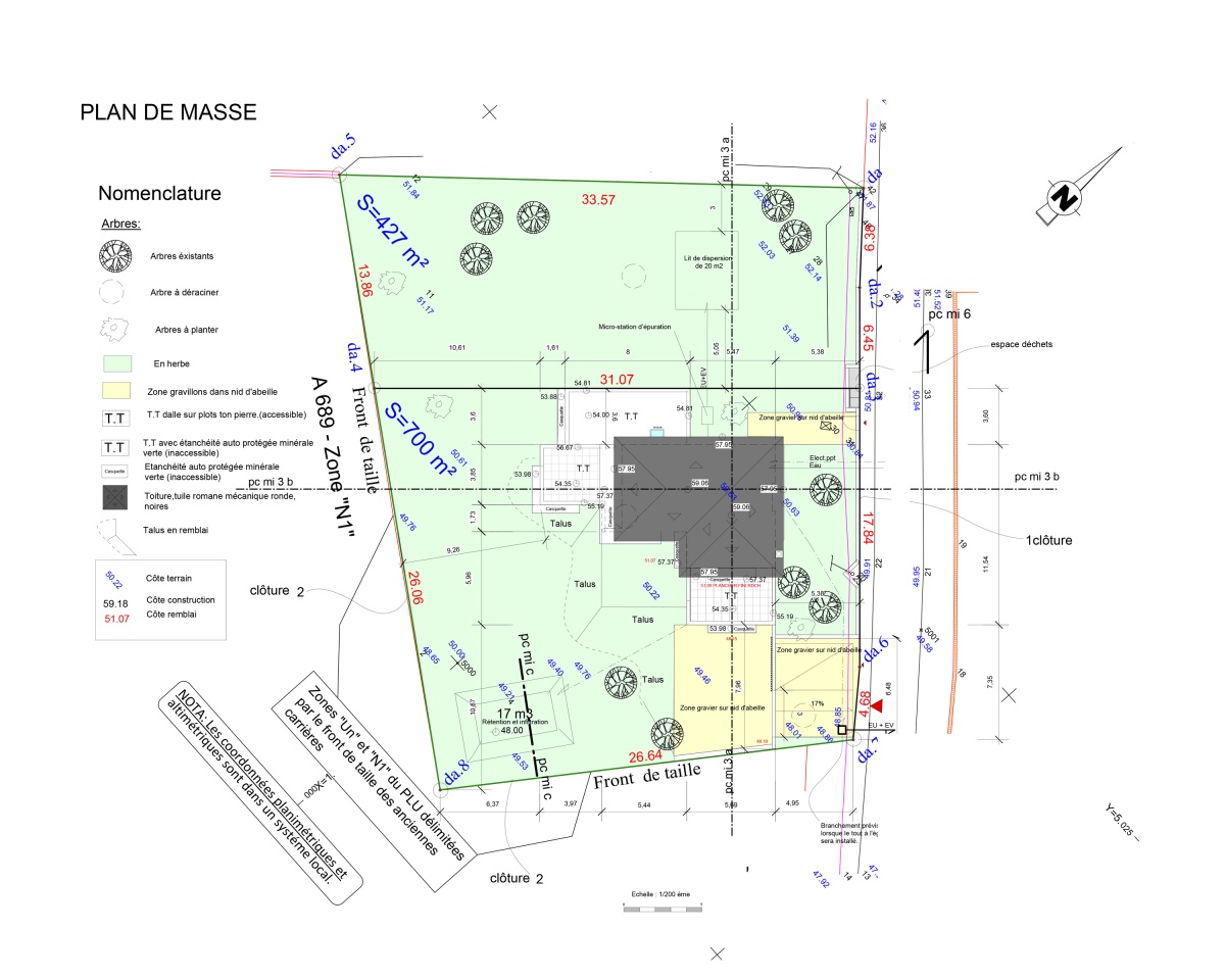 CONSTRUCTION D'UNE MAISON : PLAN DE MASSE