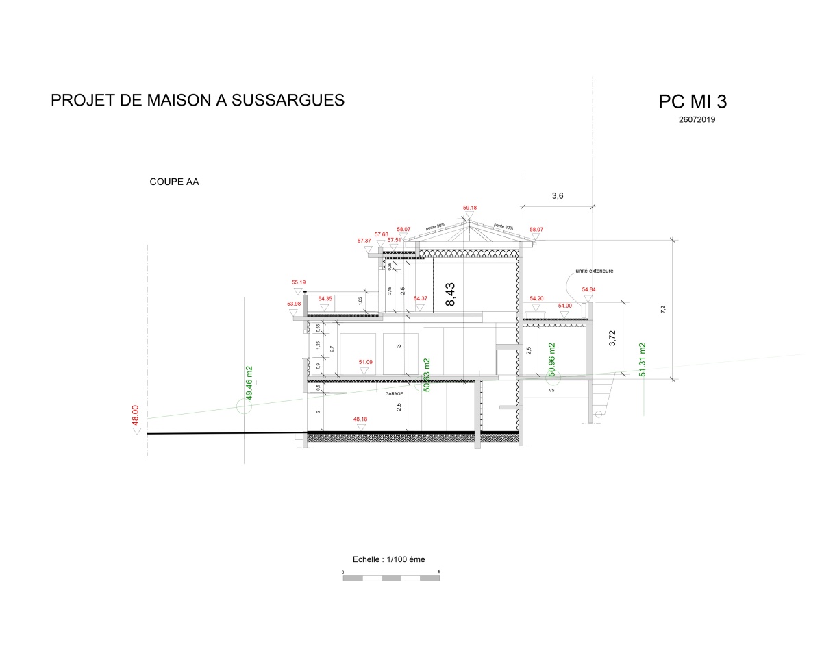 CONSTRUCTION D'UNE MAISON : COUPE