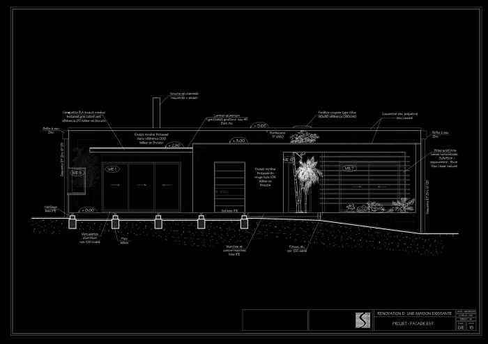 Ramnagement Complet  d'une Villa sur deux niveaux : 15 -  Faade Est Projet 06-09-2010