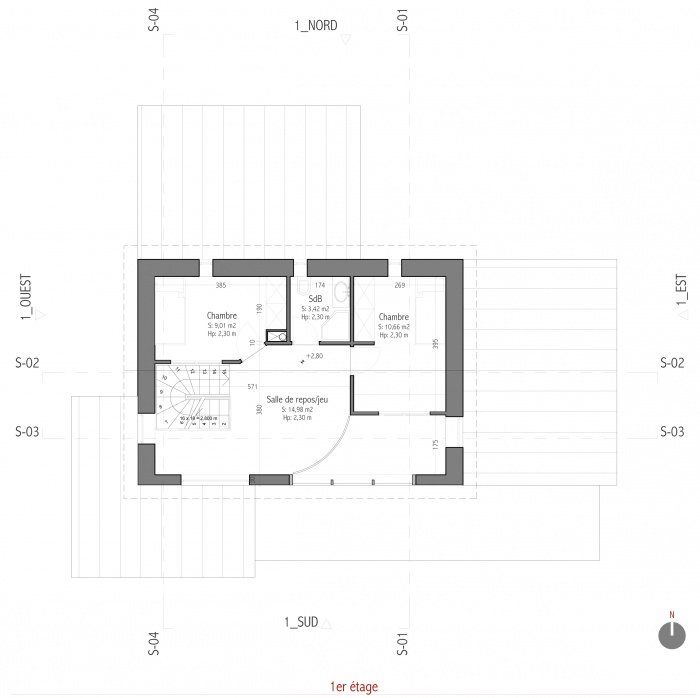 Projet d'une maison individuelle en bois, terre et paille : AE005 - PRO 10_R+1