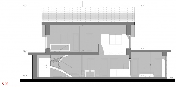 Projet d'une maison individuelle en bois, terre et paille : AE005 - PRO 10 - coupes 03