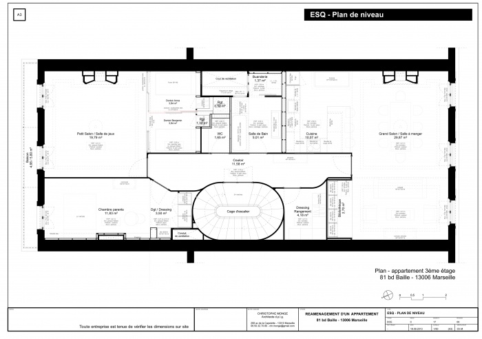 Rnovation d'un 3 fentres marseillais : Plan projet