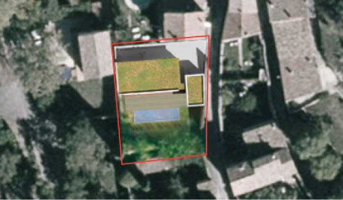 Cration d'une maison contemporaine avec Atelier : planmassse-maison-contemporaine-ossature-bois-poutres-paca-jeremy-azzaro-architecte