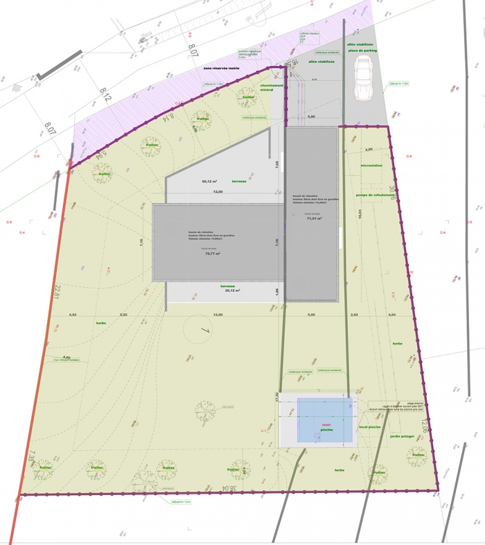 Maison d'architecte basse consommation nergtique : plan-de-masse-maison-bandol