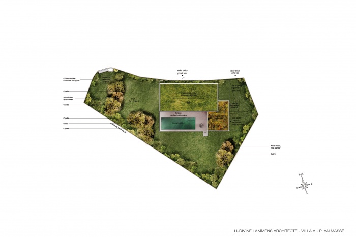 VILLA A : L.LAMMENS ARCHITECTE -VILLA A - PLAN MASSE.JPG